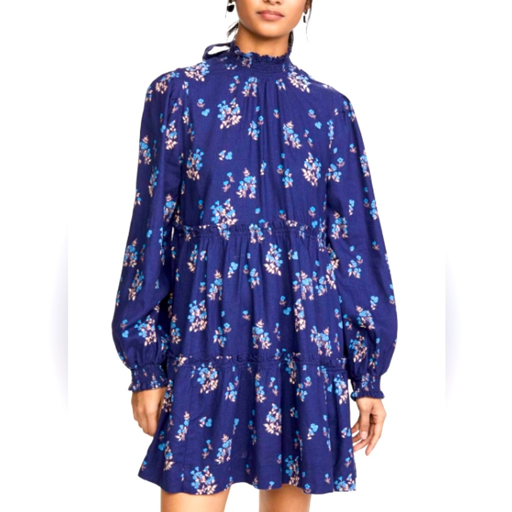 Free People Navy Blue | Size Medium | deep V back long sleeve